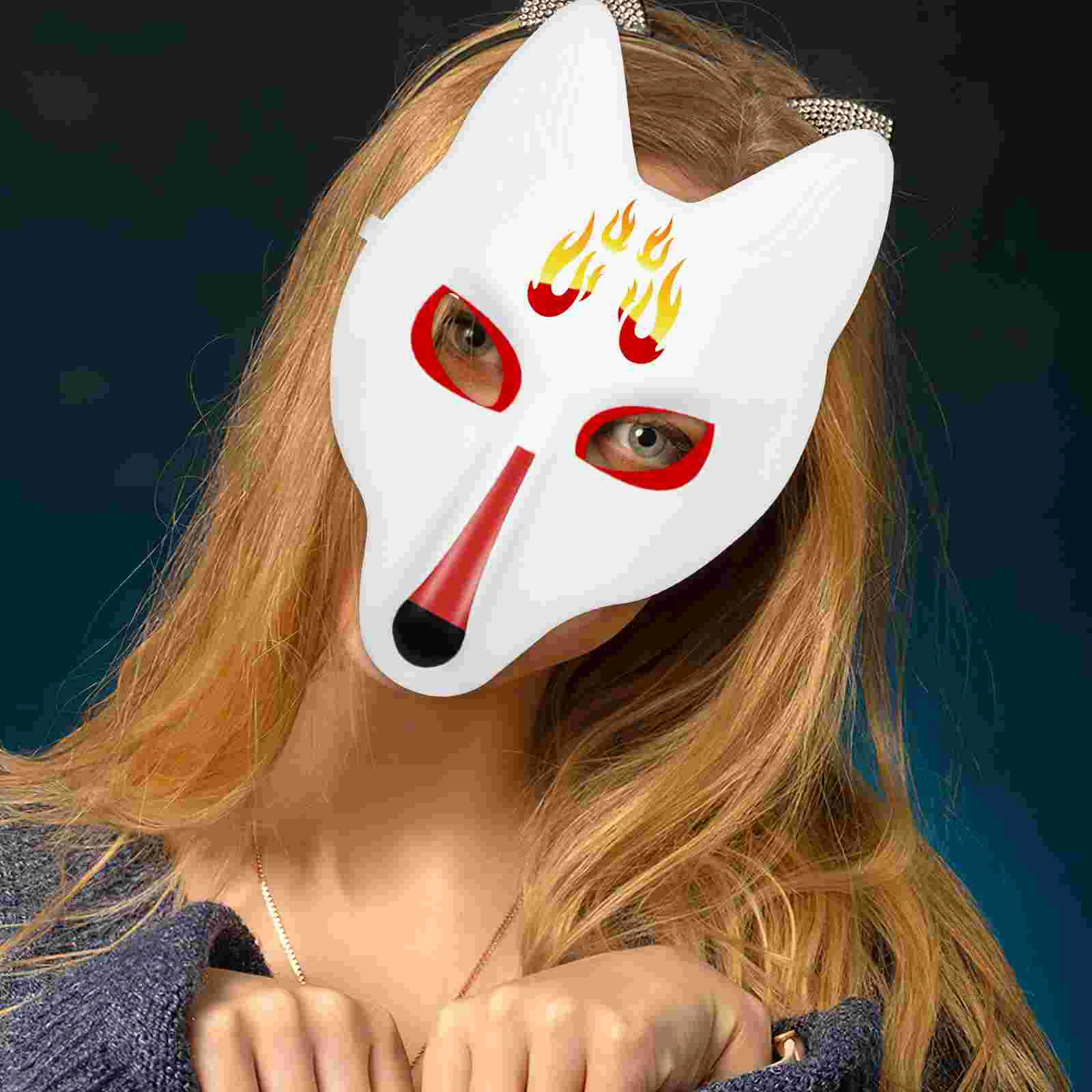 Paper Mask Fox Miss The Blank White DIY Paintable Cosplay Masquerade for Women