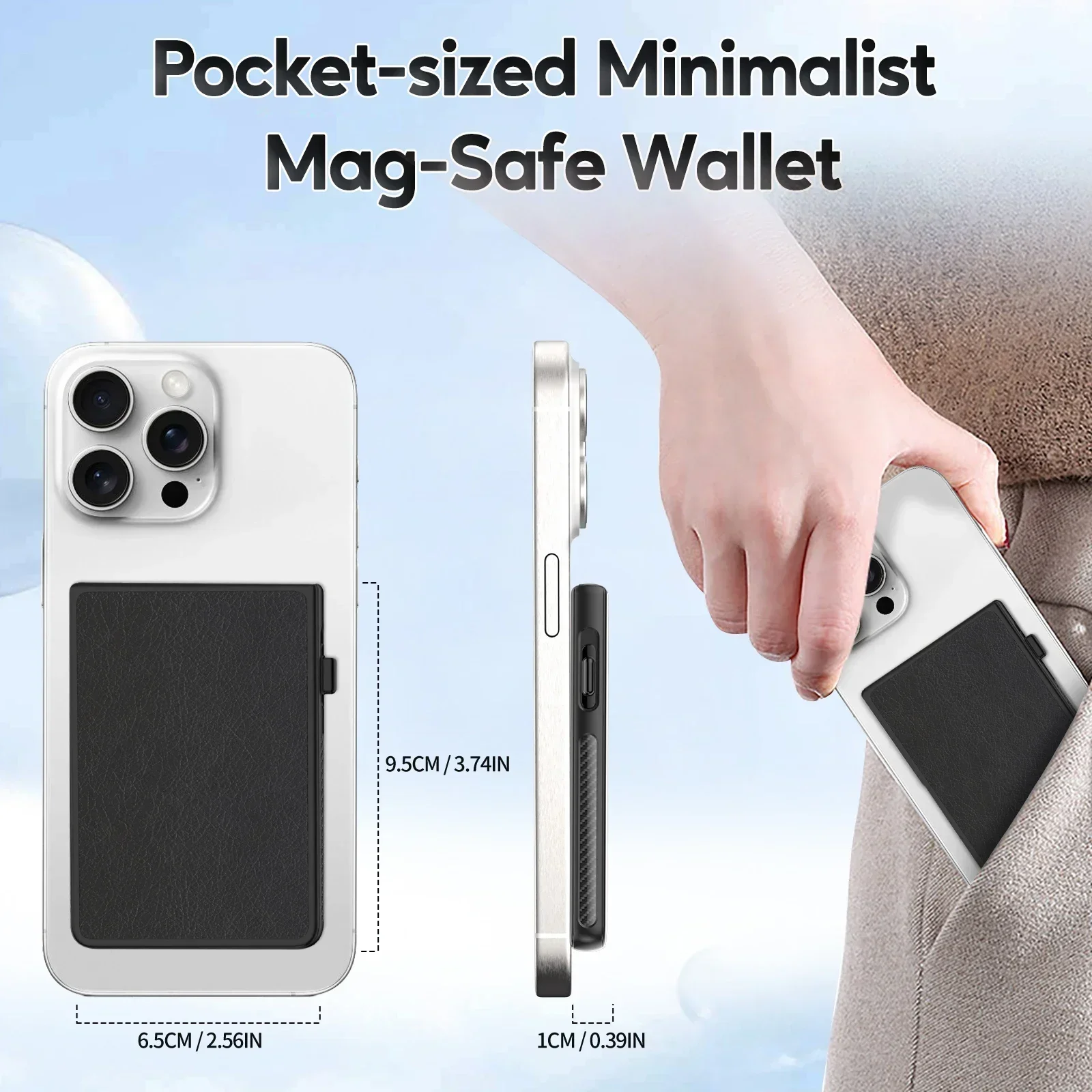 Mobile Phone Card Holder MagSafe Case Slim Wallet Automatic Pop Up Magnetic  Phone Cardholder Compatible for Iphone Samsung