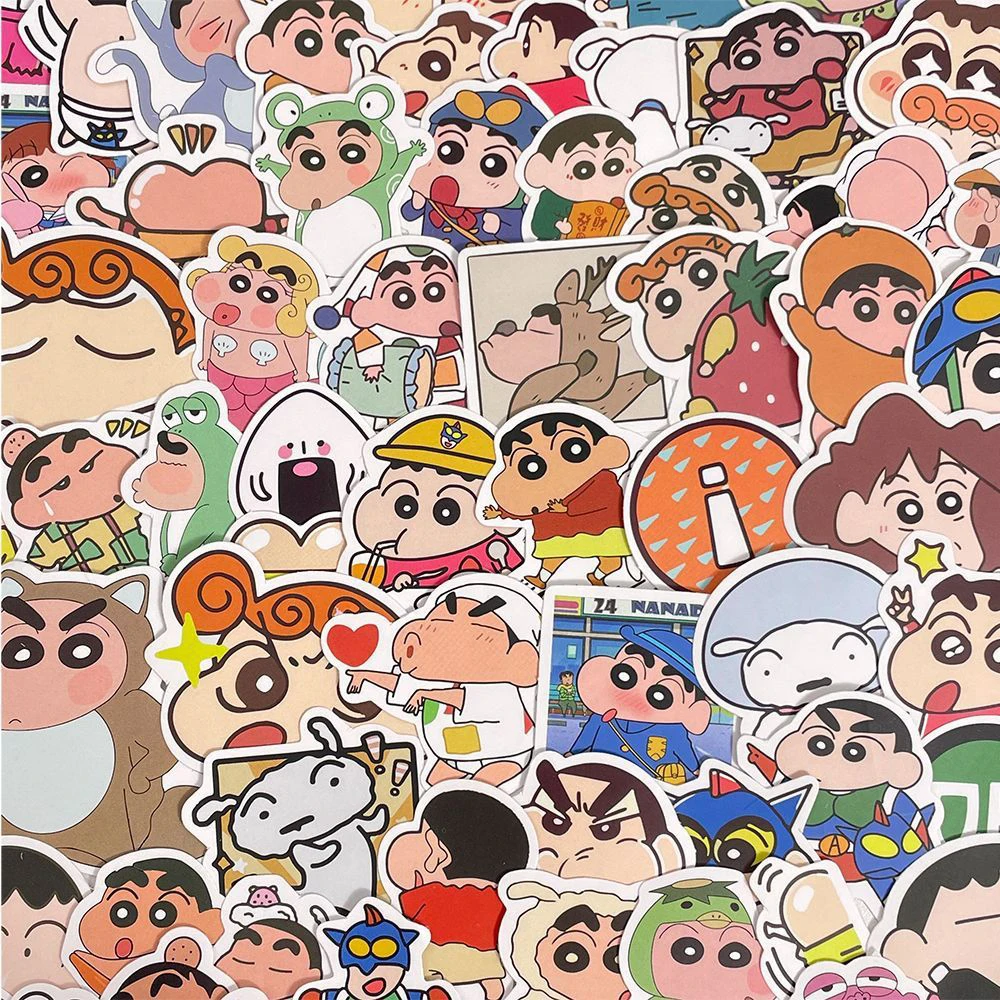 

10/30/50/100pcs Cute Crayon Shin-Chan Anime Stickers Cartoon Graffiti Decal DIY Suitcase Phone Guitar Waterproof Sticker Kid Toy