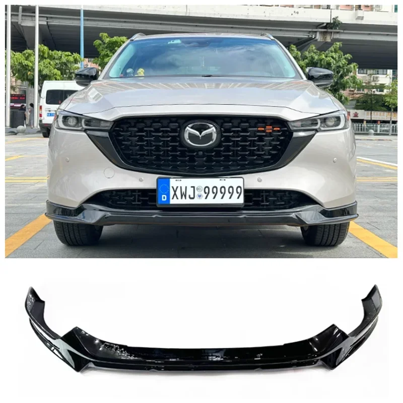 

For Mazda CX5 CX-5 2022 2023 2024 High Quality ABS Bright Black Car Bumper Front Lip Diffuser Spoiler Protector Cover