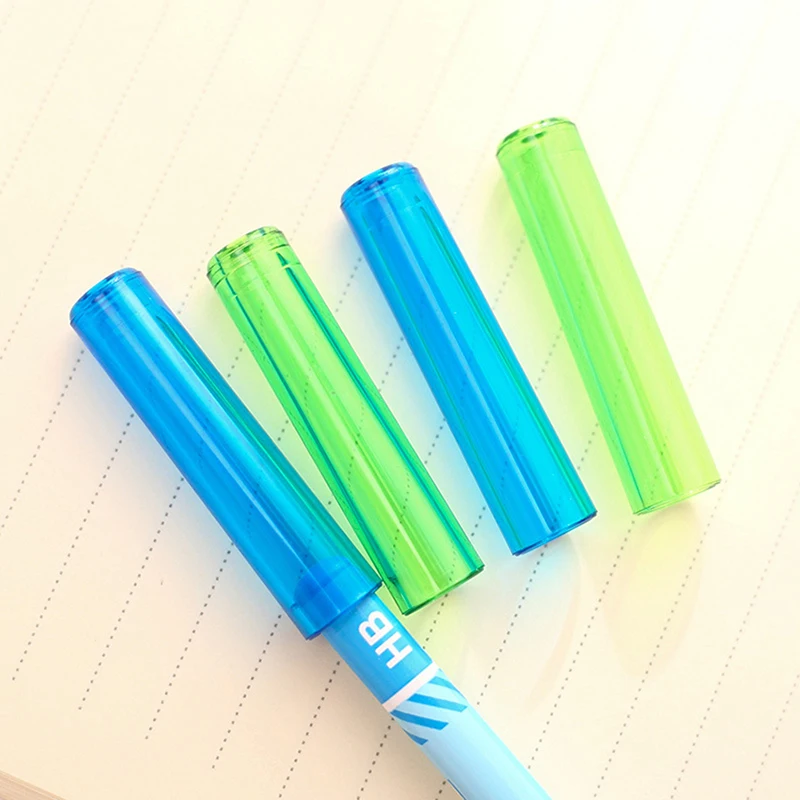 6pcs Cute Pencil Cap Colorful Plastic Pencil Protection Cover Kawaii Stationery Pencil Extender Pen Topper School Office Supplie