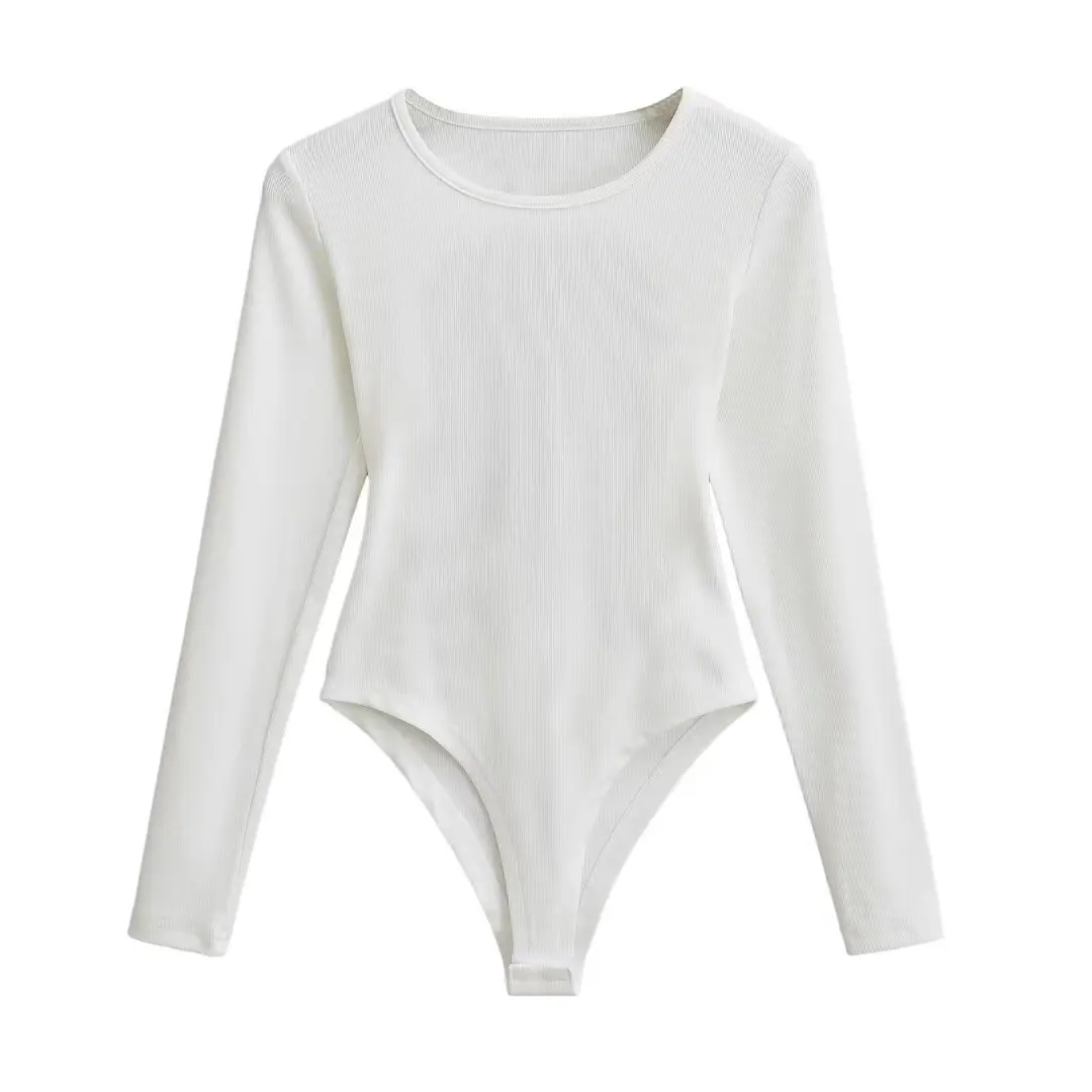 Mono Corto Sexy Estilo Urbano, Manga Larga, Espalda Descubierta, Cintura Alta, Ropa Interior Cómoda e Informal