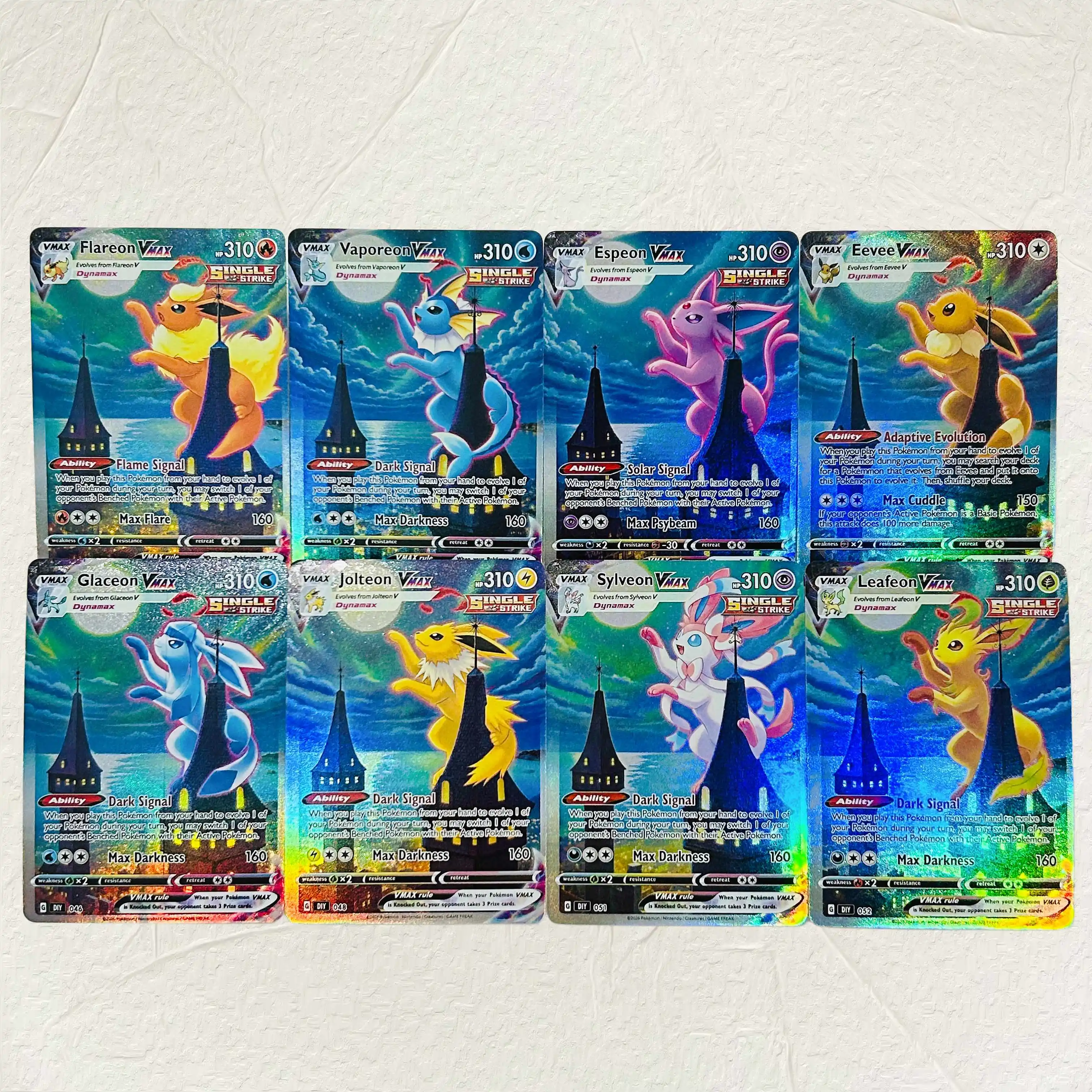 Board Game Anime - DIY Eeveelutions Moonbreon 8Pcs Foil Texture