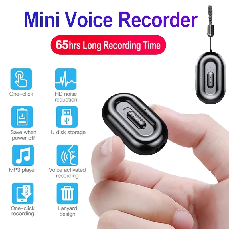 مسجل صوت 500 مللي أمبير 65 ساعة وقت تسجيل طويل الاستعداد مشغل MP3 صغير محمول المغناطيسي المنشط صوت تسجيل الصوت Keychian #1