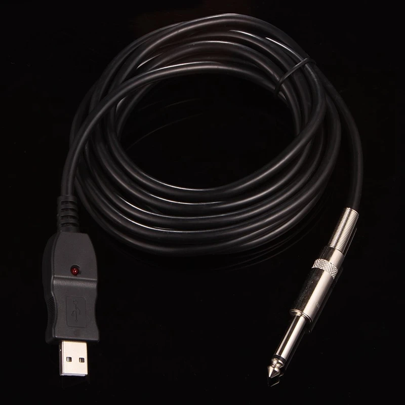 3 Meters Guitar to PC USB Recording Cable Lead Adaptor Converter Connection Interface 6.5mm