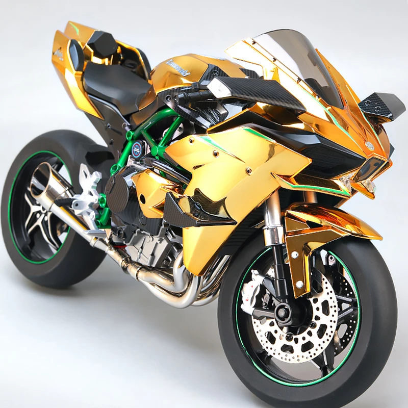 1:6 H2R Motorcycle Simulation Bootable Sprayable Dynamic Alloy diecast metal Premium Model Sound Light car collection Gift Boxed