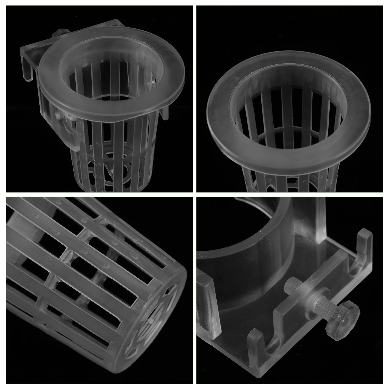 

2pcs Aquarium Plant Pot Hanging Fish Tank Decor Hydroponic Acrylic Baskets for Aquatic Plants Growing Healthy Roots Clear