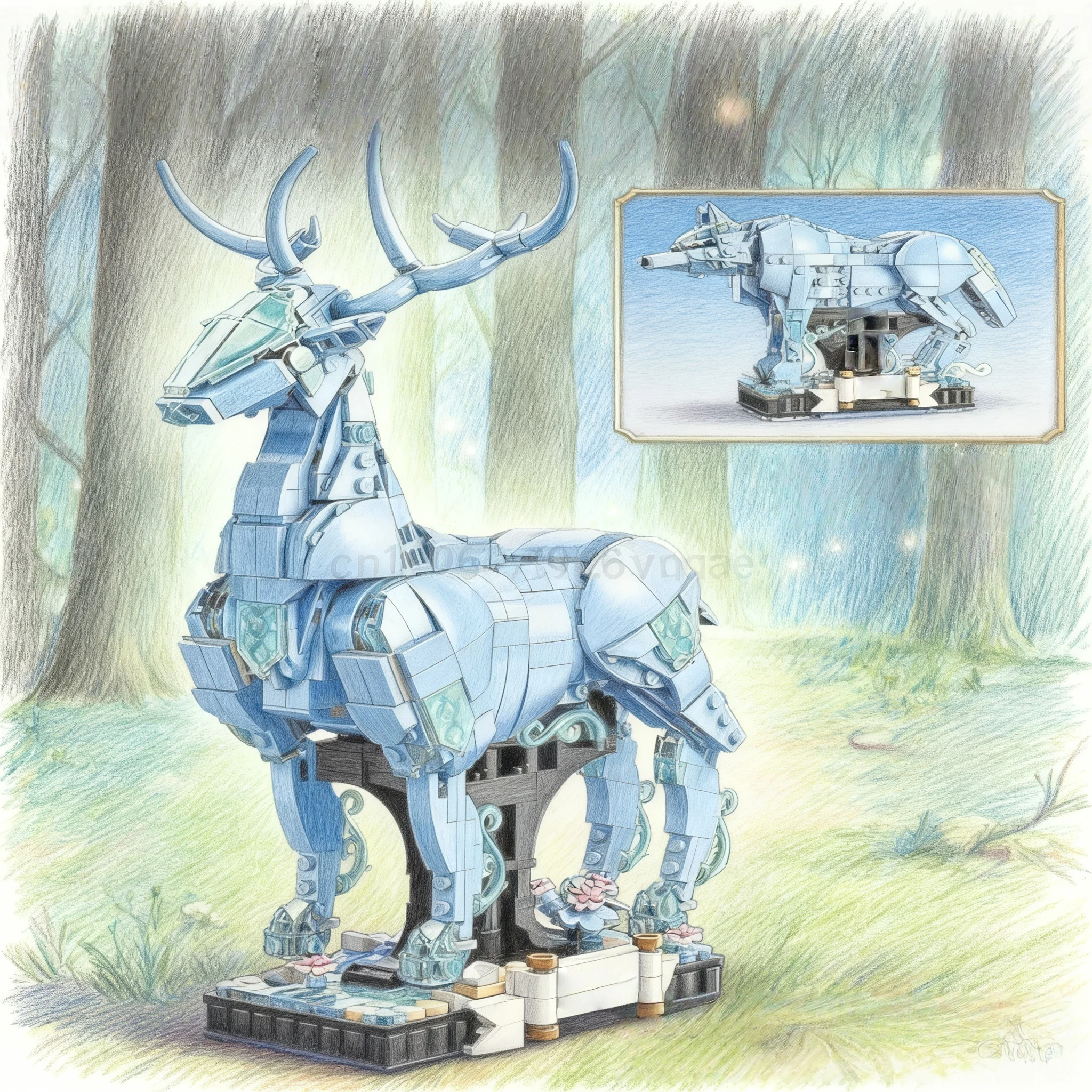 

754 Particles, two-in-one magic movie series monster building block set, children's and adult toys, Christmas gifts