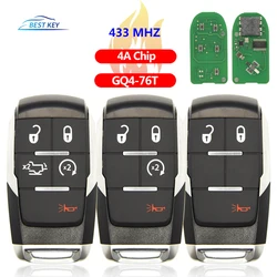 BEST KEY 68375456AB 433MHz 4A Chip GQ4-76T Remote Car Key For Dodge RAM Pickup HD 2500 3500 4500 5500 2019-2021 3/4/5 Buttons