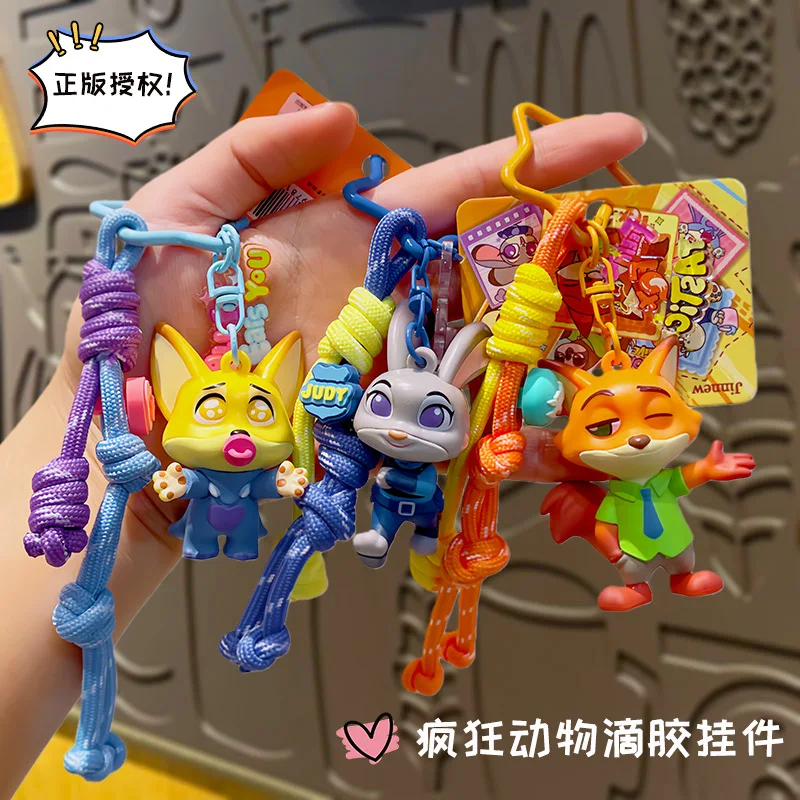 

Брелок для ключей Zootopia Judy Nick, мультяшный брелок для ключей, сумка, очаровательные аксессуары, популярный IP-официальный лицензионный товар, популярный персонаж