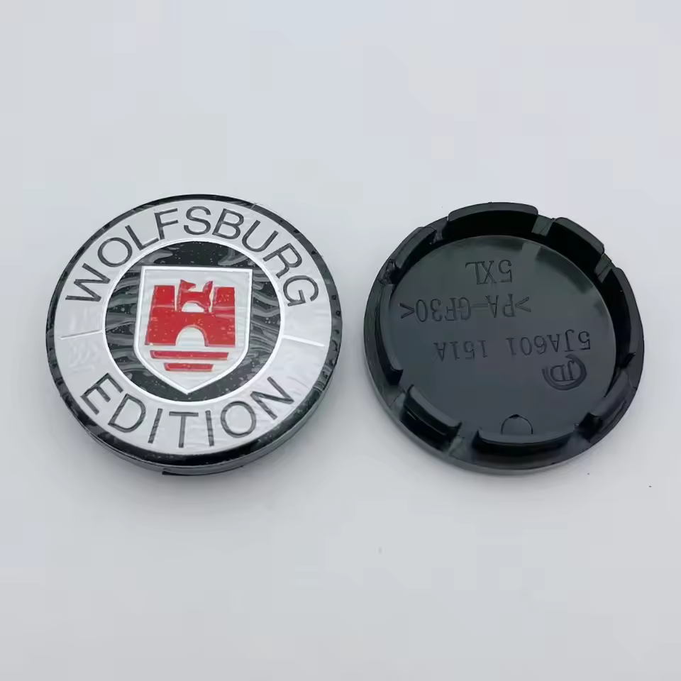 4x 56mm Wolfsburg Radnabenabdeckung Nabendeckel Radkappen