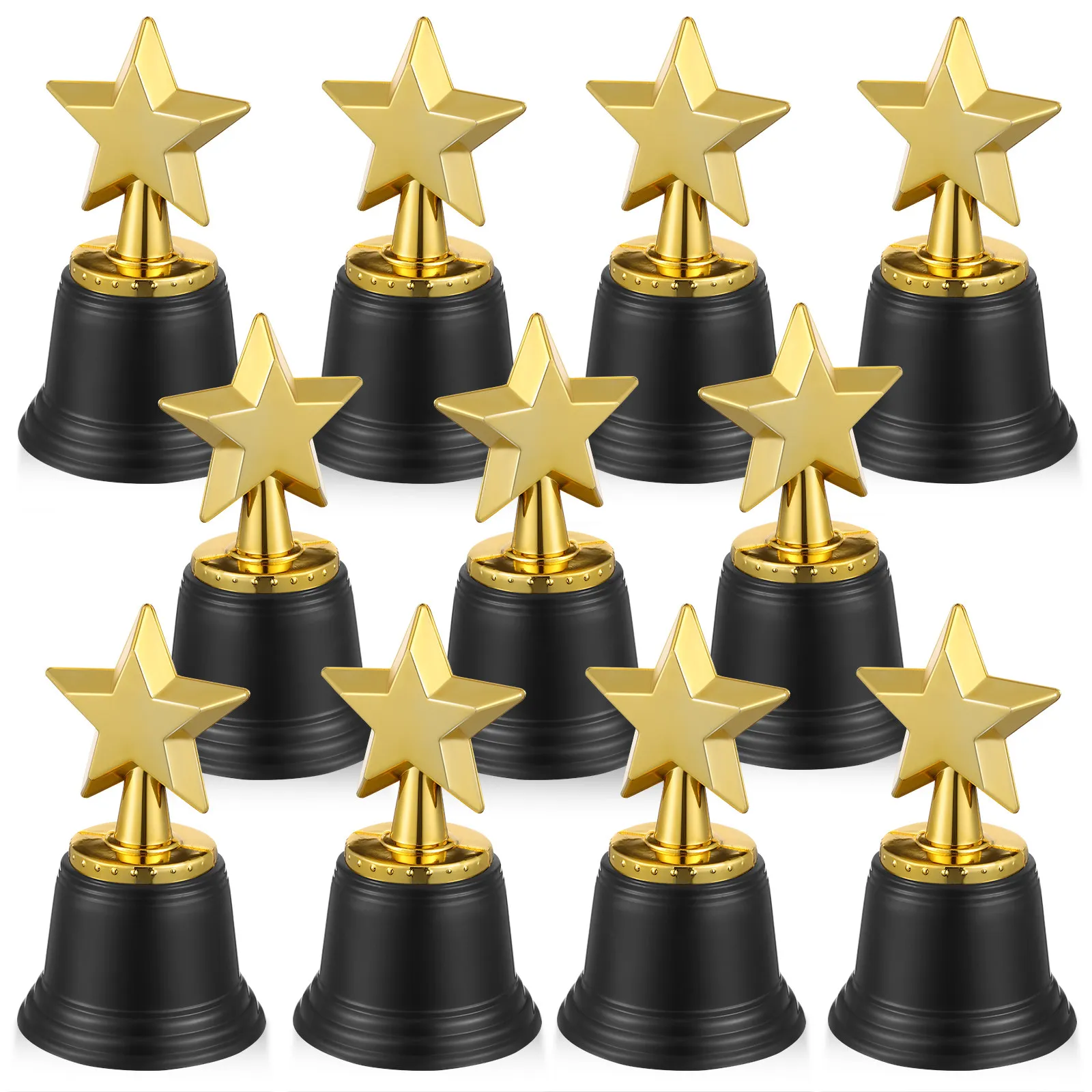 20Pcs Five-Point Star Trophy Plastic Kids Award Trophy for Classroom Rewards Track and Field Day Sports Banquet Party Favors