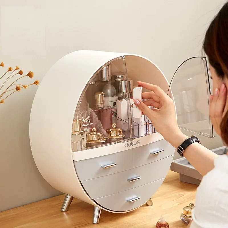 

Makeup Organizer Brush Holder Cosmetic Storage Box with Dust Portable Waterproof Lid Dust Proof Drawers for Lipstick
