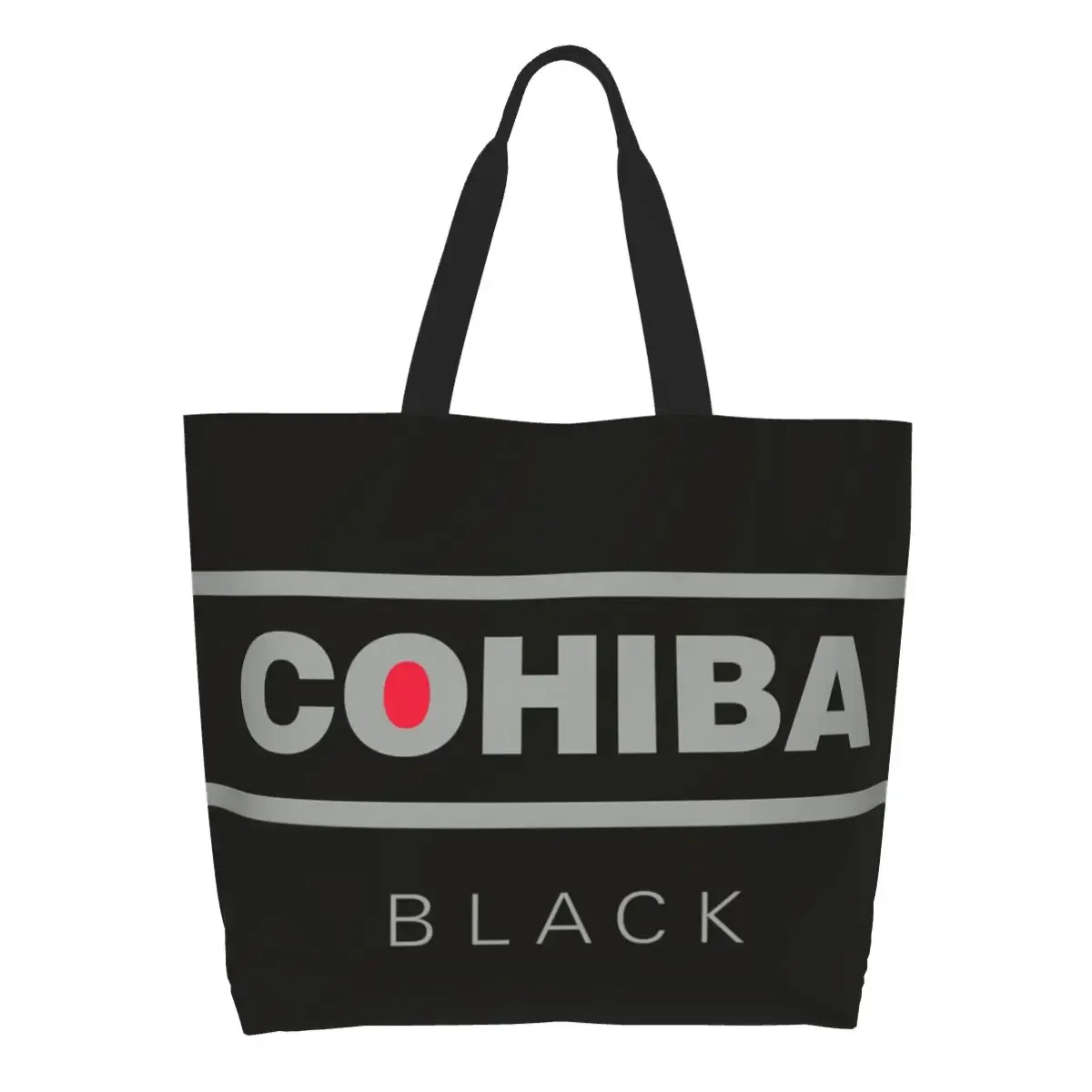 Kawaii Cuban Cigars Cohiba Logo Shopping Tote Bag Recycling Canvas Groceries Shopper Shoulder Bag