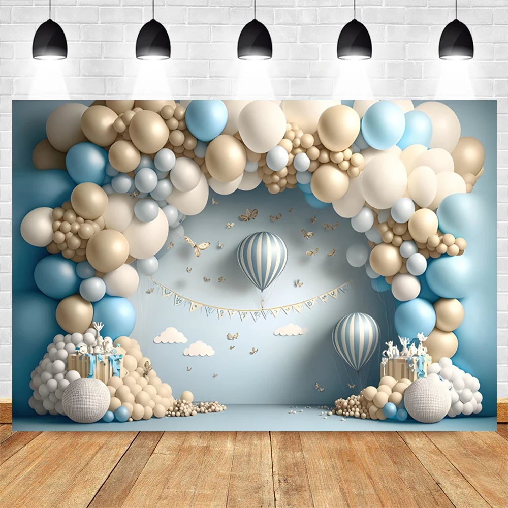 Candy Colorful 3D Balloon Arch Backdrops Princess Castle Baby Birthday Party Cake Smash Decor Photography Background Photo Props