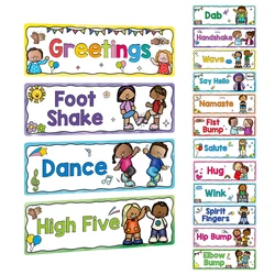 16 Pcs Greeting Choice Classroom Rules Posters Social Distancing Greetings Bulletin Poster for Preschool Elementary Montessori