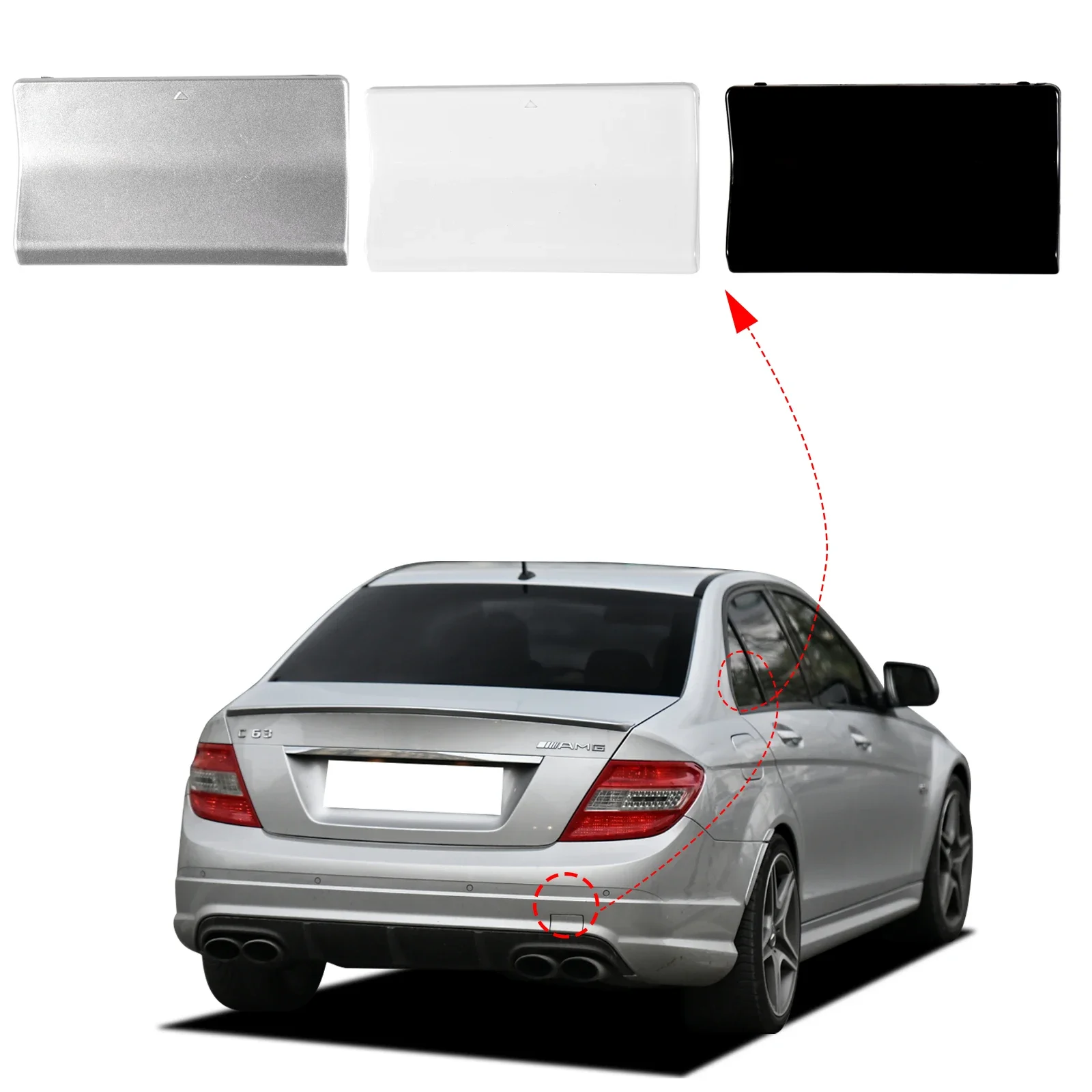 

Rear Bumper Tow Hook Cover Cap Eye For Mercedes-Benz C-Class W204 AMG Line Fit C180 C200 C220 C300 C350 2007 -2010 204885026