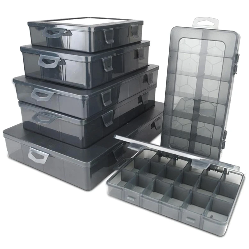 

Small Parts Storage Case Tools Box 9/12/15/18/24 Compartments Hardware Organizers with Removable Dividers