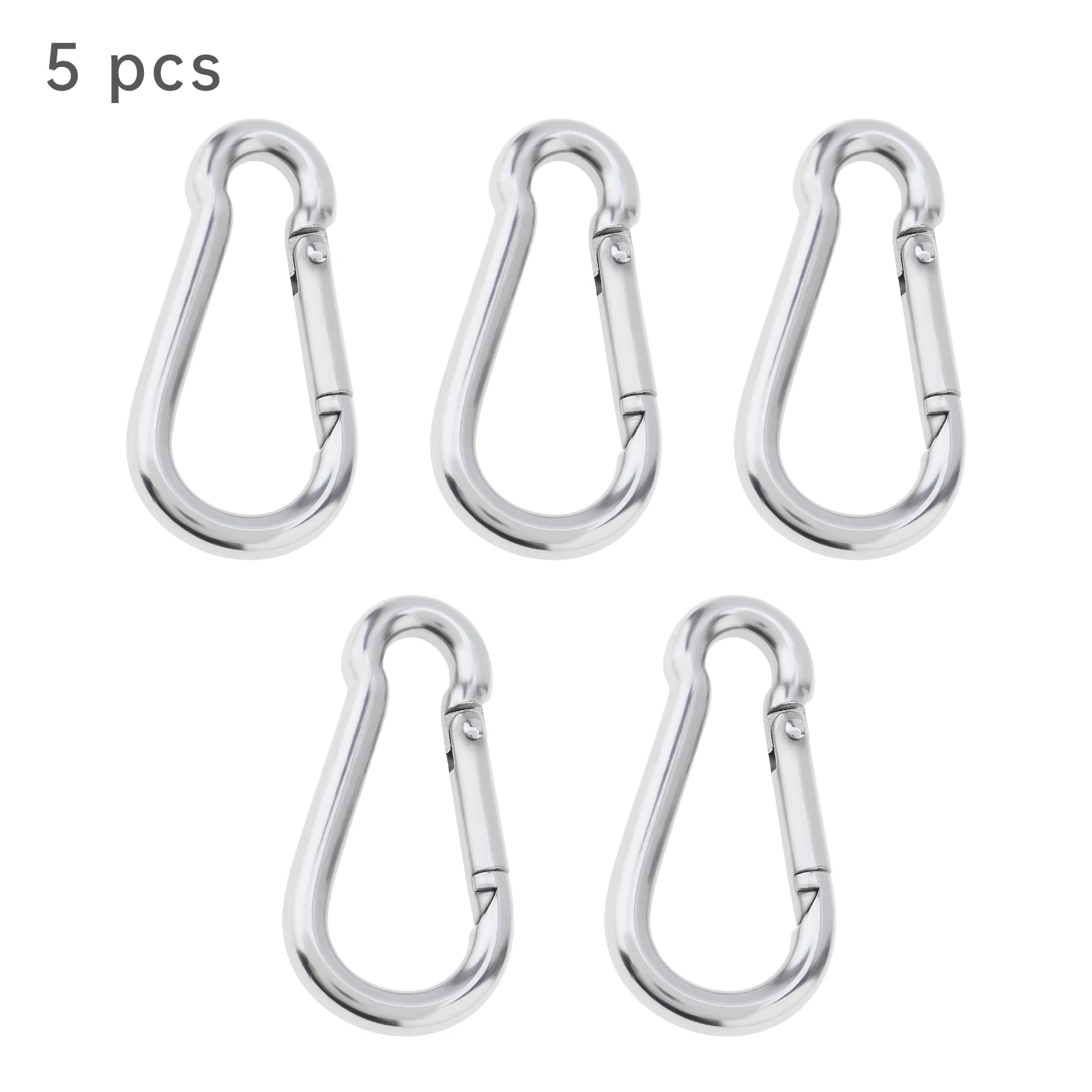 5pcs Stainless Steel Carabiner Clip Spring Snap Hooks for Gym Equipment / Outdoor Shade Sails / Camping Hiking Hammock Swing