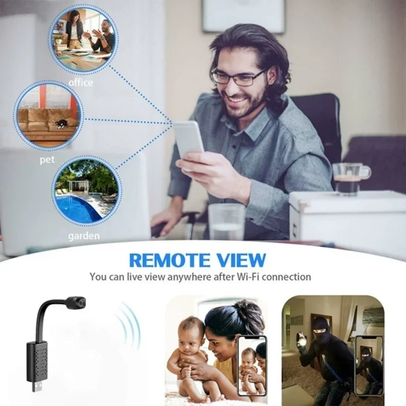 Najmniejszy 1080P Mini inteligentna niania kamera Wifi USB zdalny podgląd w czasie rzeczywistym nadzór DIY noktowizor kamera z detekcją ruchu