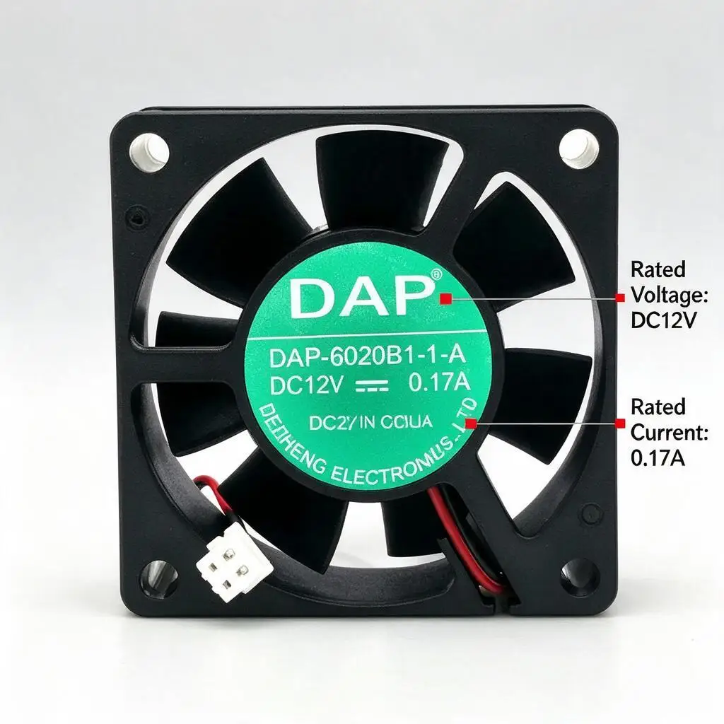 DAP-6020B1-1-A DC 12V 0.17A 60x60x20mm 2-Wire Server Cooling Fan