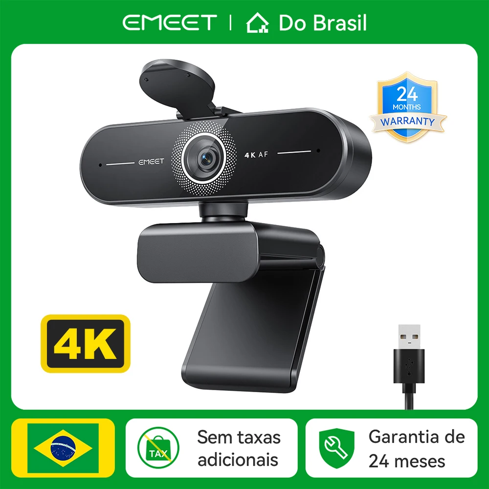 4K Webcam 1080P 60fps Câmera de Vídeo Emeet C60E 4K Autofoco Câmera Usb para Com - imagem 1