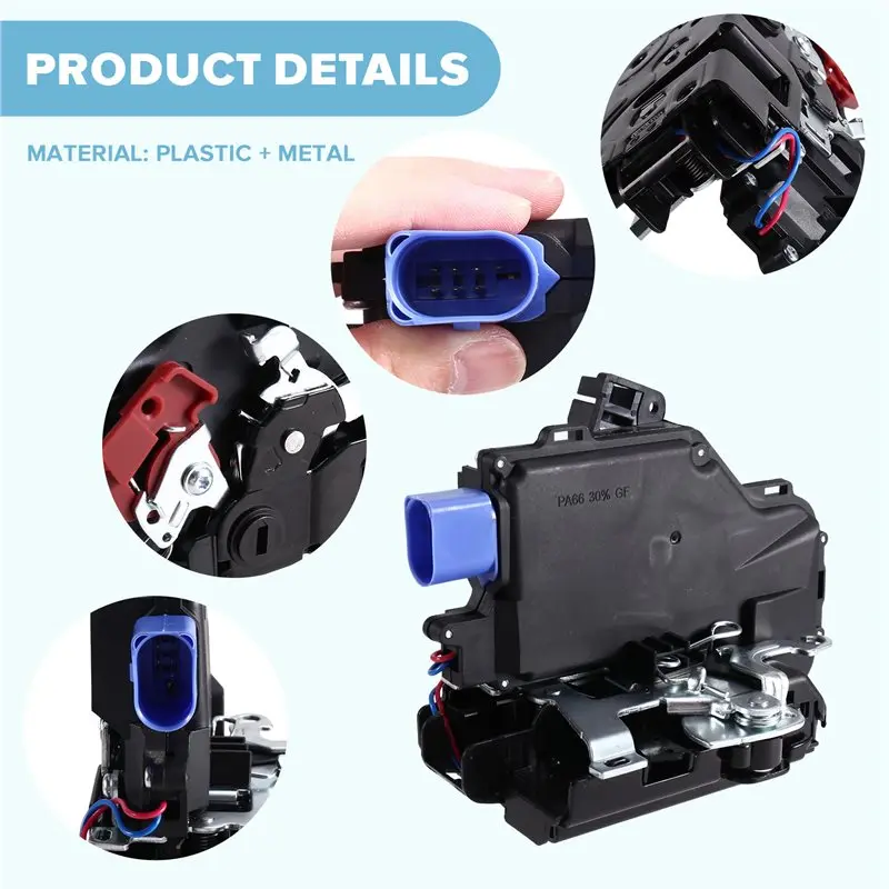 7L0839015D Rear Left Door Lock Actuator For VW Jetta Golf MK5 GTI Rabbit Touran Seat Toledo Skoda