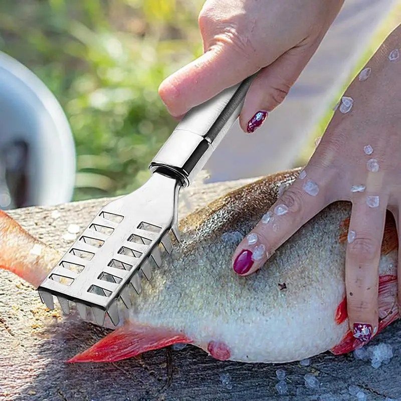 Raschietto per squame di pesce spazzola per la pelle di pesce strumenti per frutti di mare raschietto per squame raschietto per denti a sega pelapatate per disossare pulizia accessori da cucina