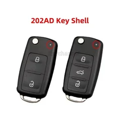1 adet 3 düğme araba anahtarı kabuk 202AD Flip uzaktan anahtar durumda Hu66 Golf Tiguan Polo şeker Jetta Touran Skoda koltuk Leon için 5k202 202 AD