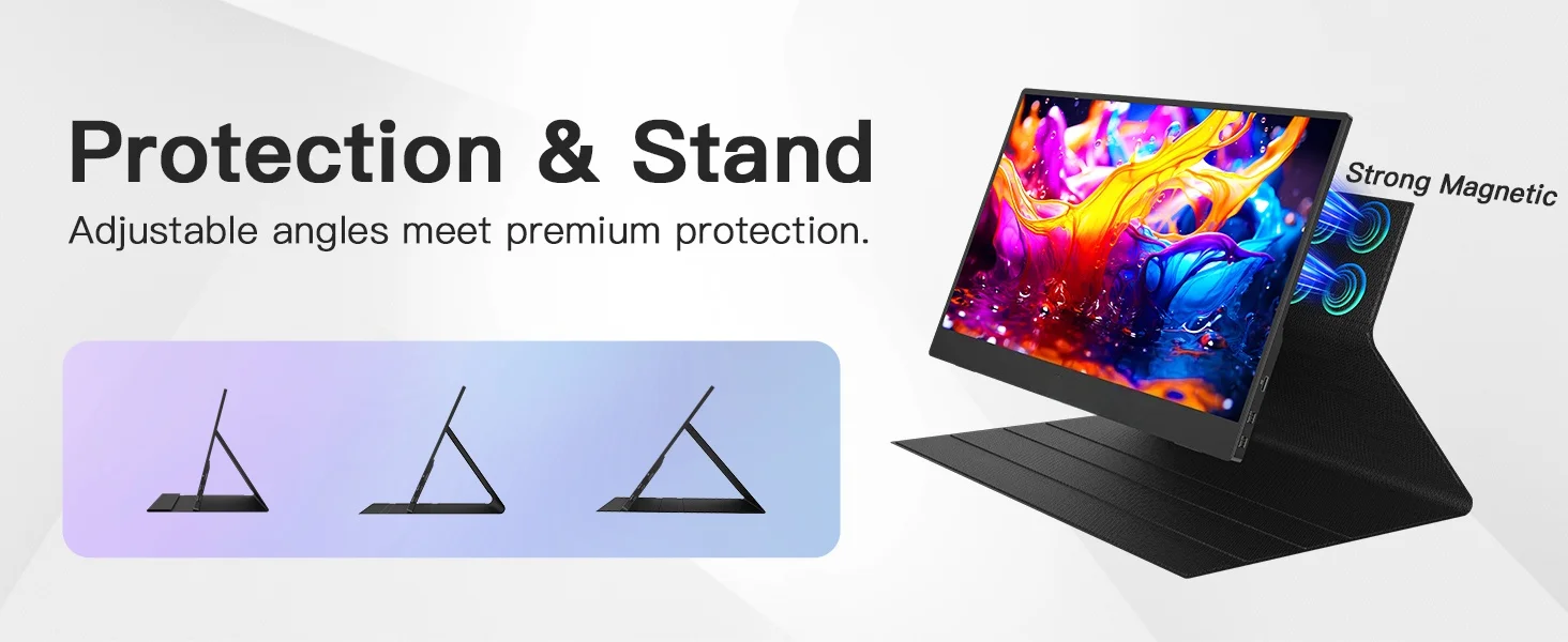 UPERFECT 15,6 Zoll LCD-Monitor Tragbarer ultradünner 1080P IPS FHD USB Typ C Display für Laptop Telefon XBOX Switch PS5 Gaming-Bildschirm – Detail 14