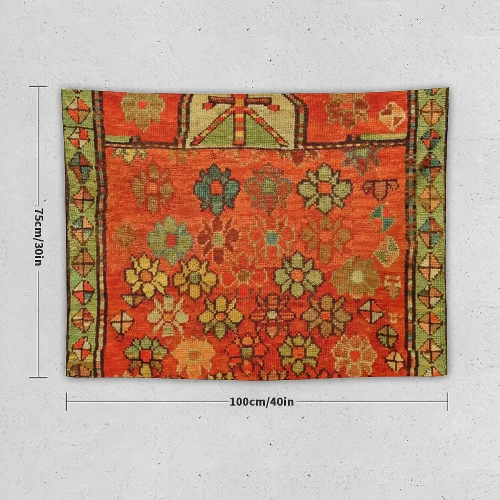 Antique Caucasian Rug Print Tapestry Wallpaper Aesthetic Room Decor Korean Tapestry