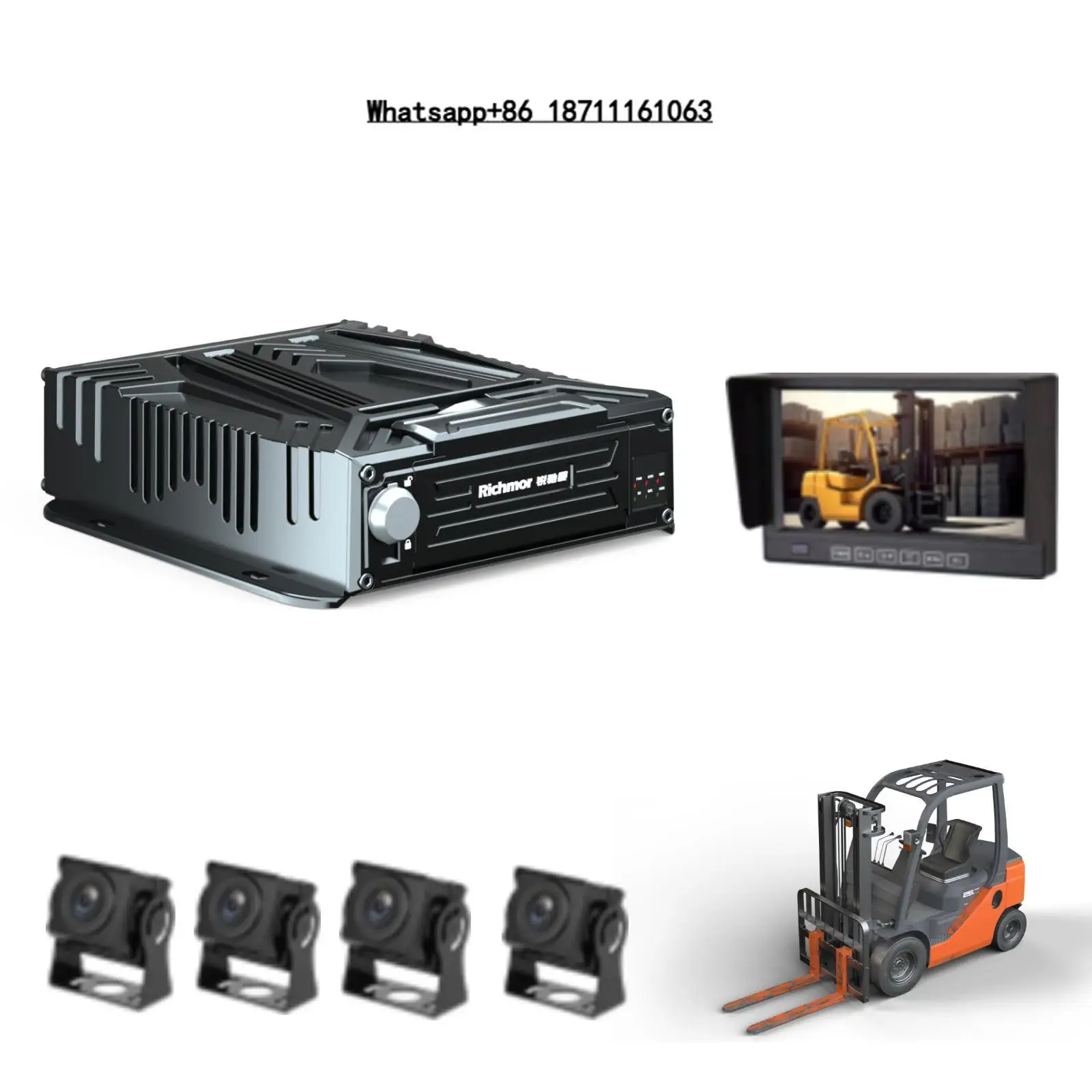 

Waterproof 4G Vehicle DVR MDVR ADAS DSM Face ID 360 Support for Forklift Engineering Vehicle SD/HDD Storage