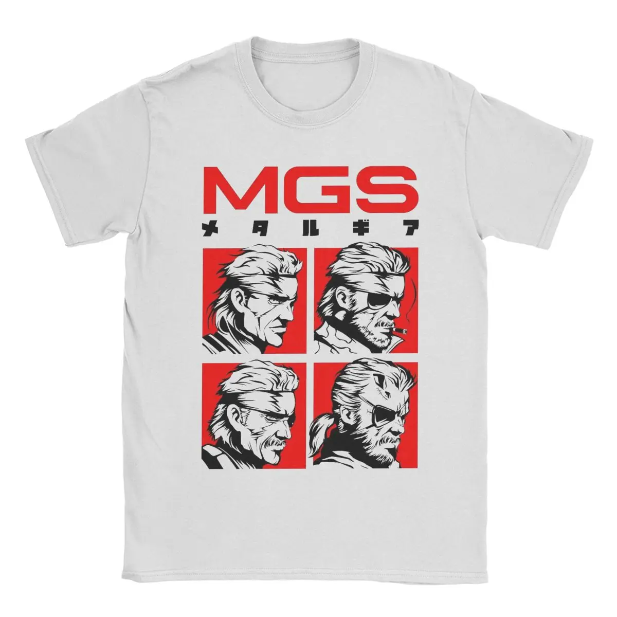 Men\'s T-Shirt Metal Gear Solid MGS Evolution Red Leisure Pure Cotton Tees Short Sleeve T Shirt Crewneck Tops Gift Idea