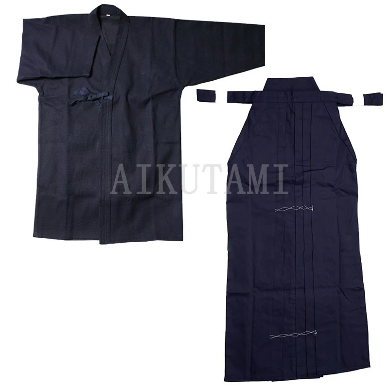 

Japanese Kendo Aikido Hakama Suit Top Shirt+Hakama Set 100% Cotton Judo Wushu Clothing Kung Fu Uniform Martial Arts Uniform