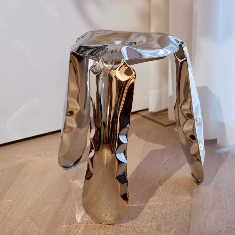 Stainless Steel Balloon Stool, Shoe Changing Stool, Living Room Chair, Luxury Seats, Nordic Furniture Accessories, Leisure Seat