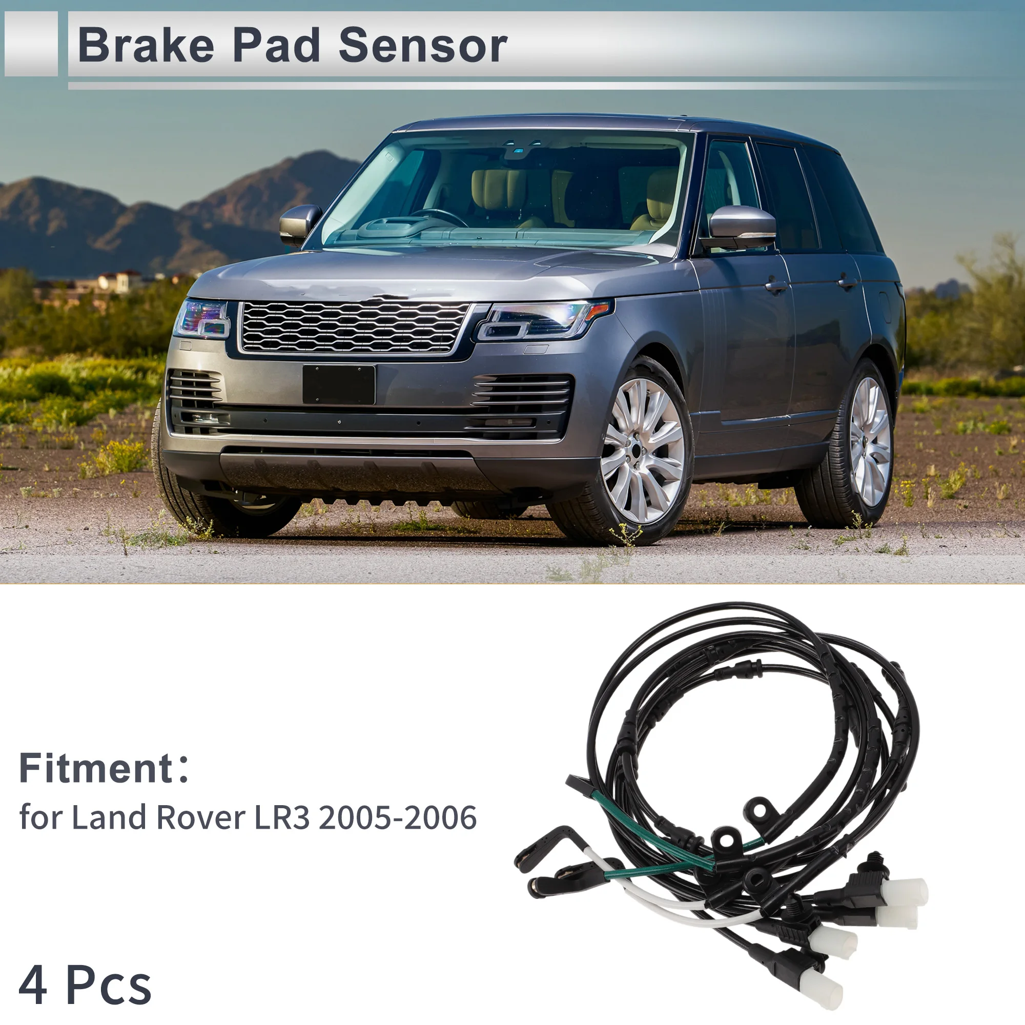 

UXCELL 4Pcs Front Rear Wheel Brake Pad Wear Sensor No.SEM000024 Disc Break Pad Wear Indicator Sensor for Land Rover LR3 2005-200