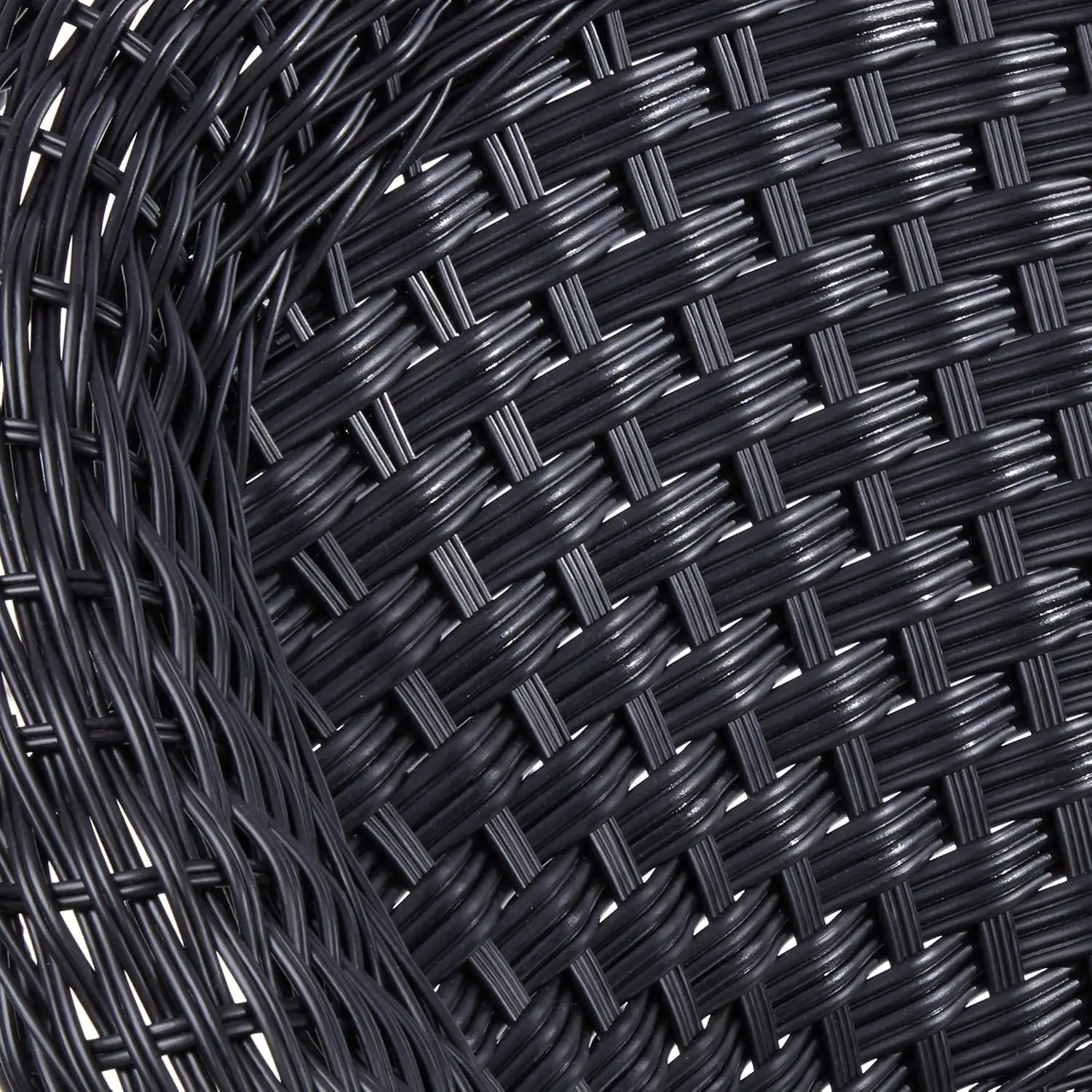 Set 2 kursi anyam Rocker, warna hitam