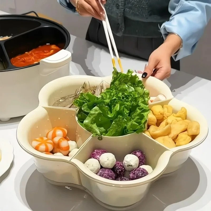 

1 шт. сливная корзина, боковая решетка для горячего горшка, может вращаться семейная сливная корзина, кухонная боковая тарелка, принадлежности для семейной вечеринки, горячая кастрюля