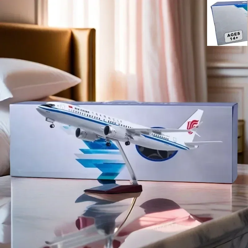 

New 1/85 Scale 47CM Airplane 737MAX B737 MAX Aircraft Air China Airline W Light and Wheel Diecast Plastic Resin Plane Model Toy