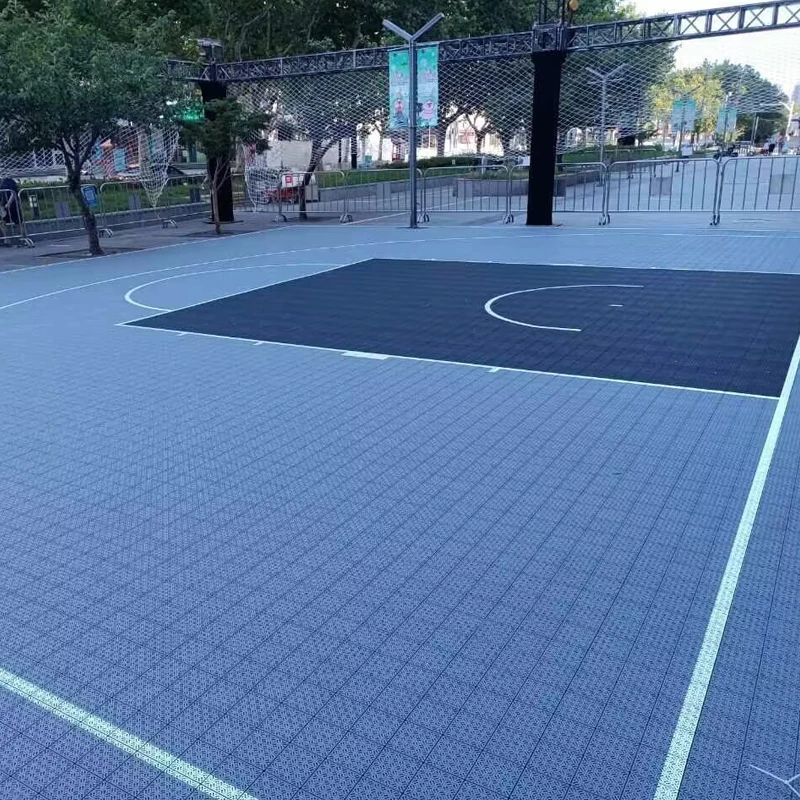 

Beable Customized 3x3 Basketball Plastic PP Interlocking Half Sports Flooring Tiles Temporary Surface Have Lines LOGO