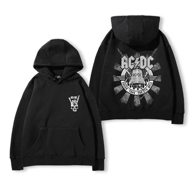 ACDC Band Hoodies Men and Women Autumn/Winter Rock European and American Street Oversized Loose Clothes