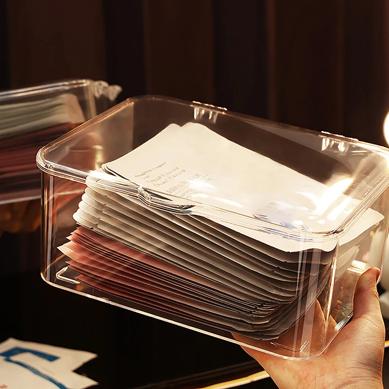 Desktop Storage Box Cosmetics Transparent Basket  Facial Mask Drawer Dustproof Face Mask Facial Mask Sorting Box