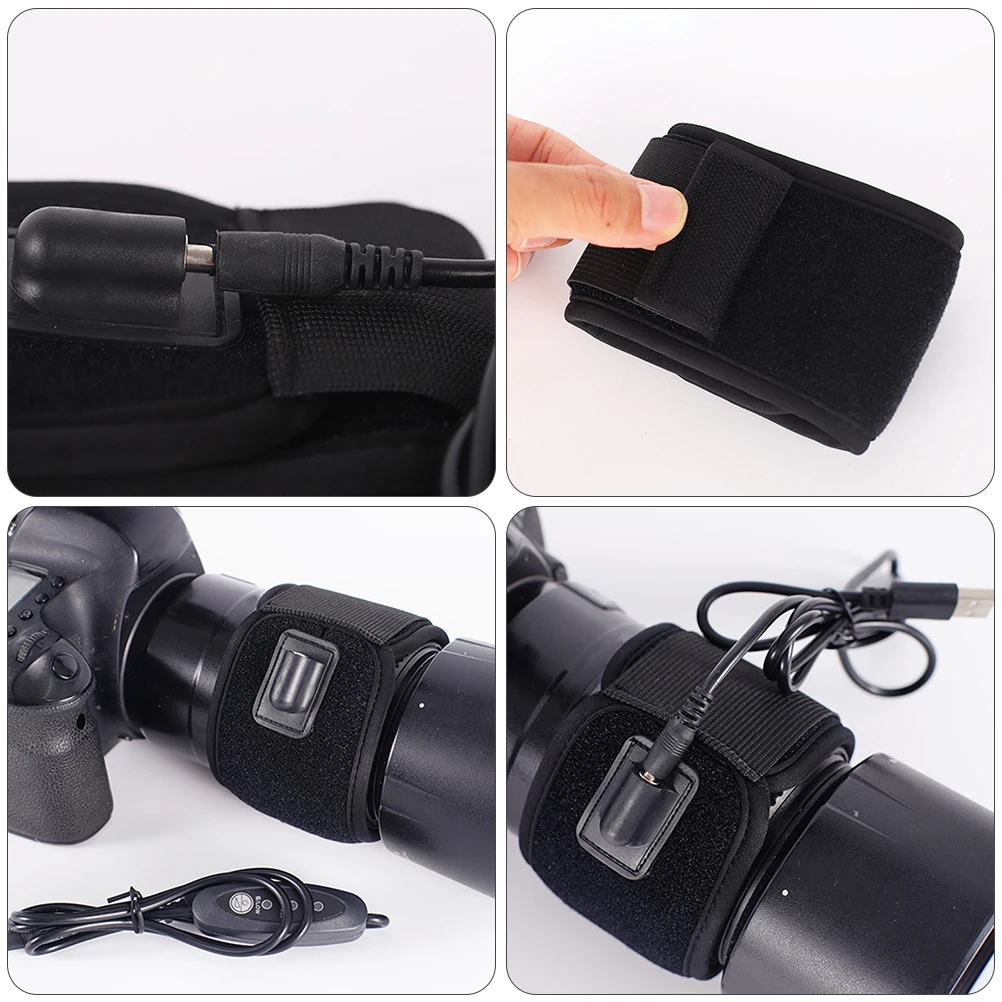 

Lens Heater Warmer for Camera Telescope USB Fog Dew Prevention Strip Black Transfer Good Preservation Outdoor Use