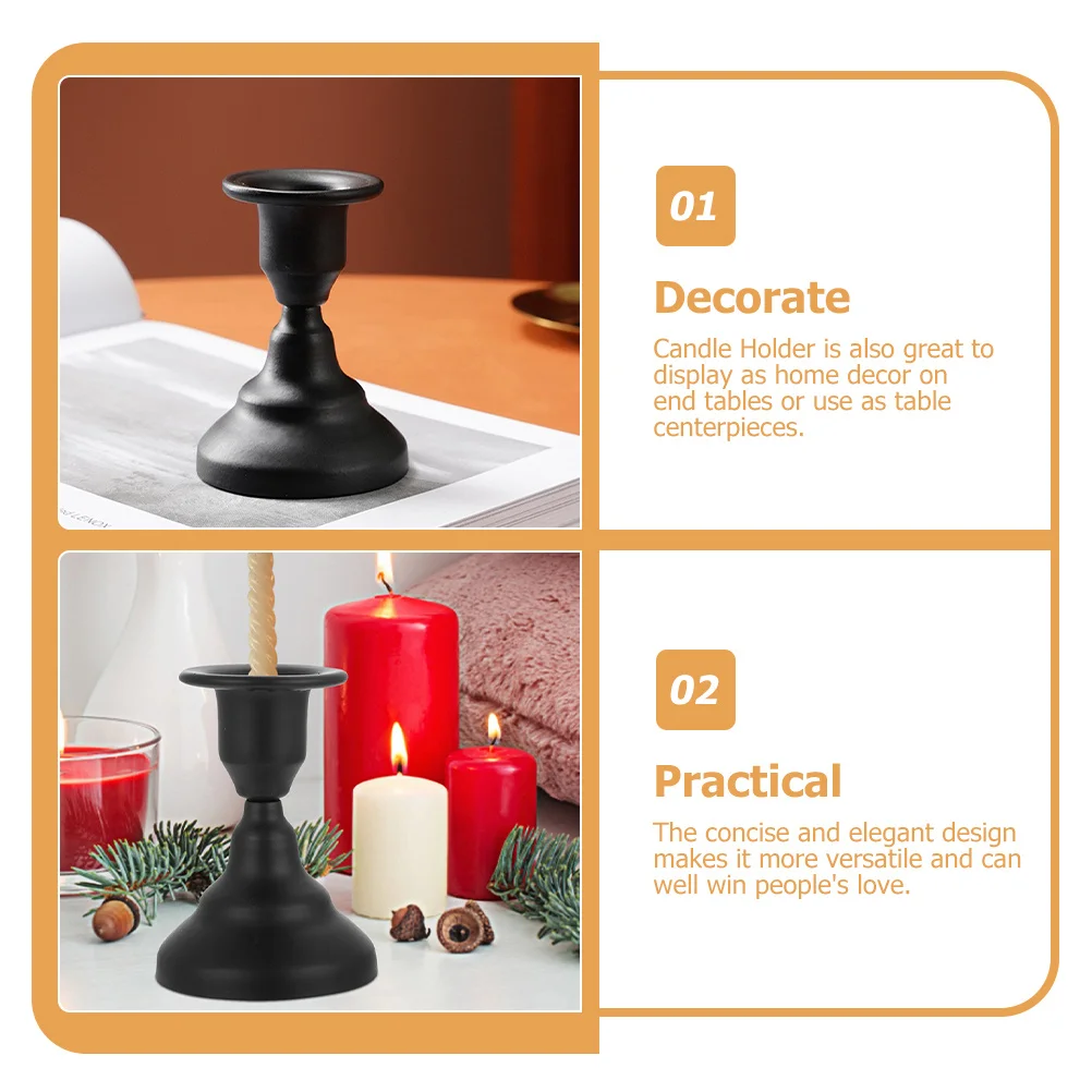 

2pcs Iron Art Holder European Style Metal Taper Candlestick For Table Centerpiece Mantel Decor Home Wedding Party