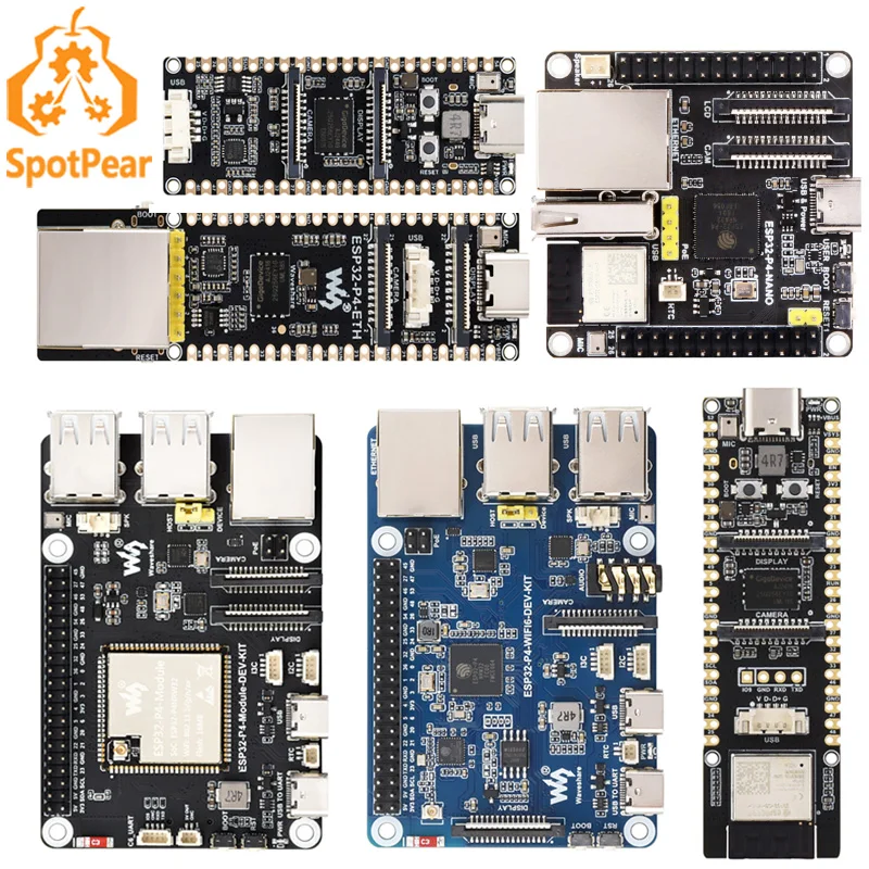 ESP32-P4 Module Series product options ESP32-P4-WIFI6 DEV-KIT / ESP32-P4-Pico / ESP32-P4-ETH / P4-Module-DEV KIT / ESP32-P4-NANO