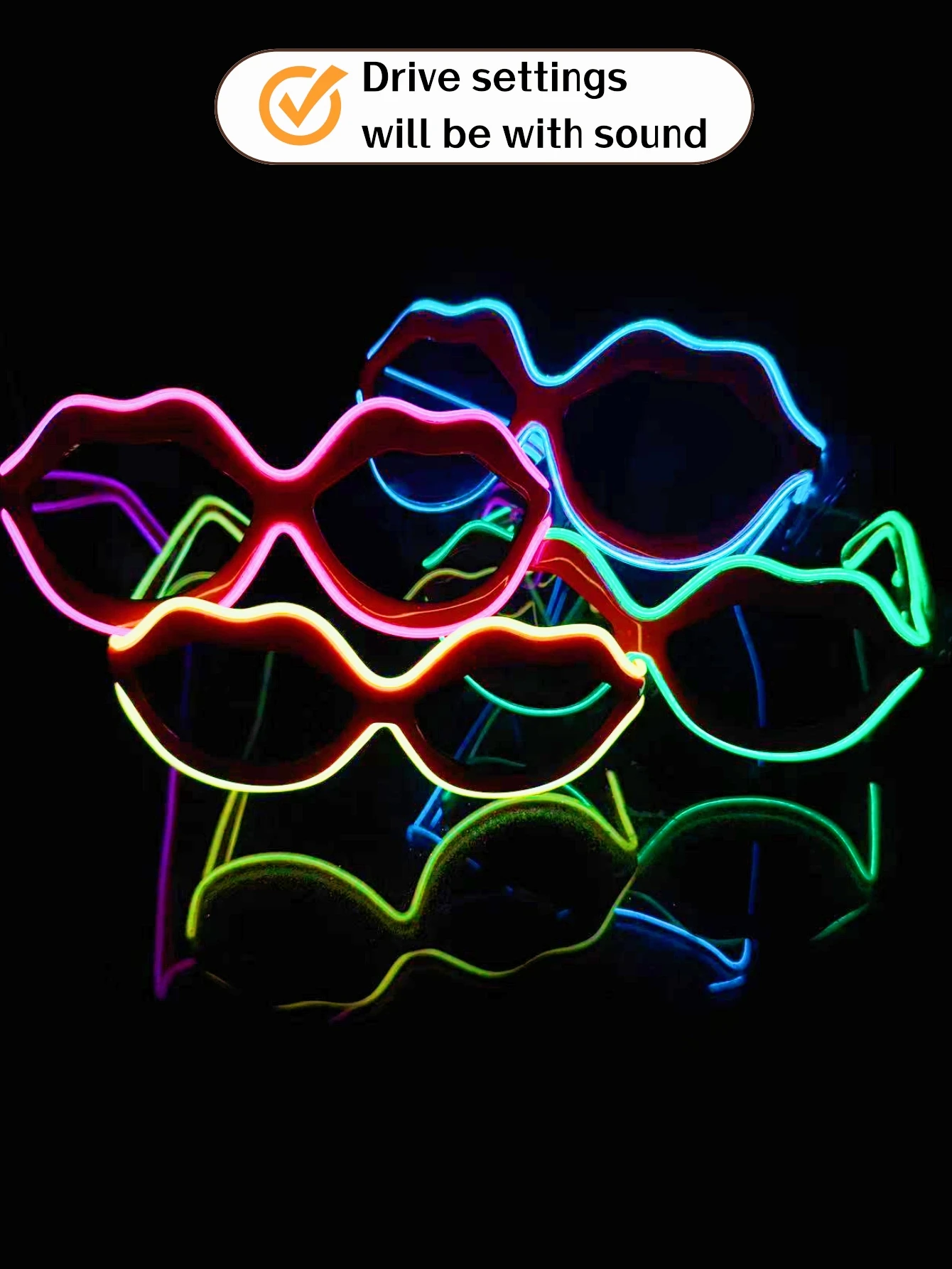 نظارات لاسلكية EL مضيئة ديسكو مضيئة LED على الإنترنت نظارات شمسية المشاهير بكسل KTV بار جو الحفل فلاش.