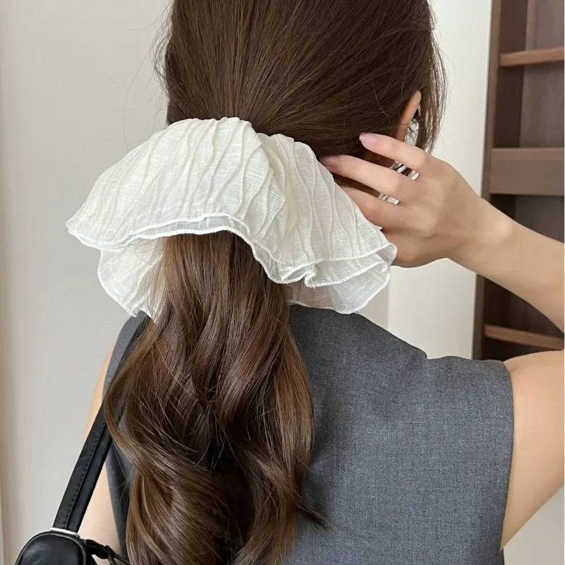 Skirt Satin Large Intestine Hair Band Headgear Hair Accessories Back Head Disc Hair Headband Korean Ins