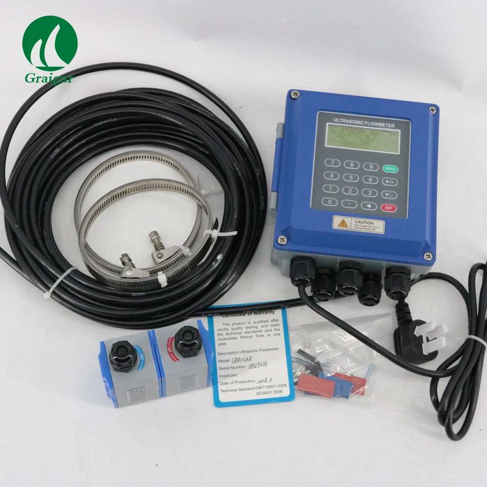 Digital Ultrasonic Flow Meter TUF-2000B+TM-1 IP68 Transducer DN50~700MM Flowmeters With RS485