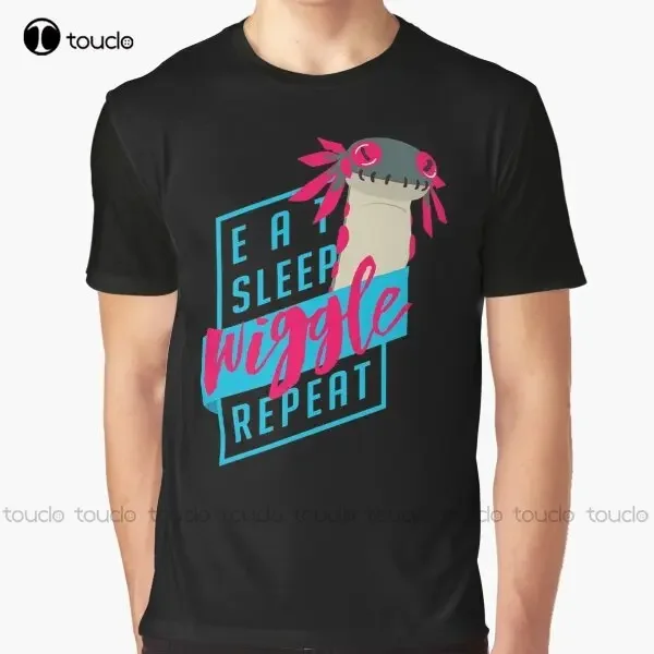 Eat. Sleep. Wiggle. Repeat. - Monster Hunter Design Graphic T-Shirt Digital Printing Tee Shirts Streetwear Xxs-5Xl New Popular