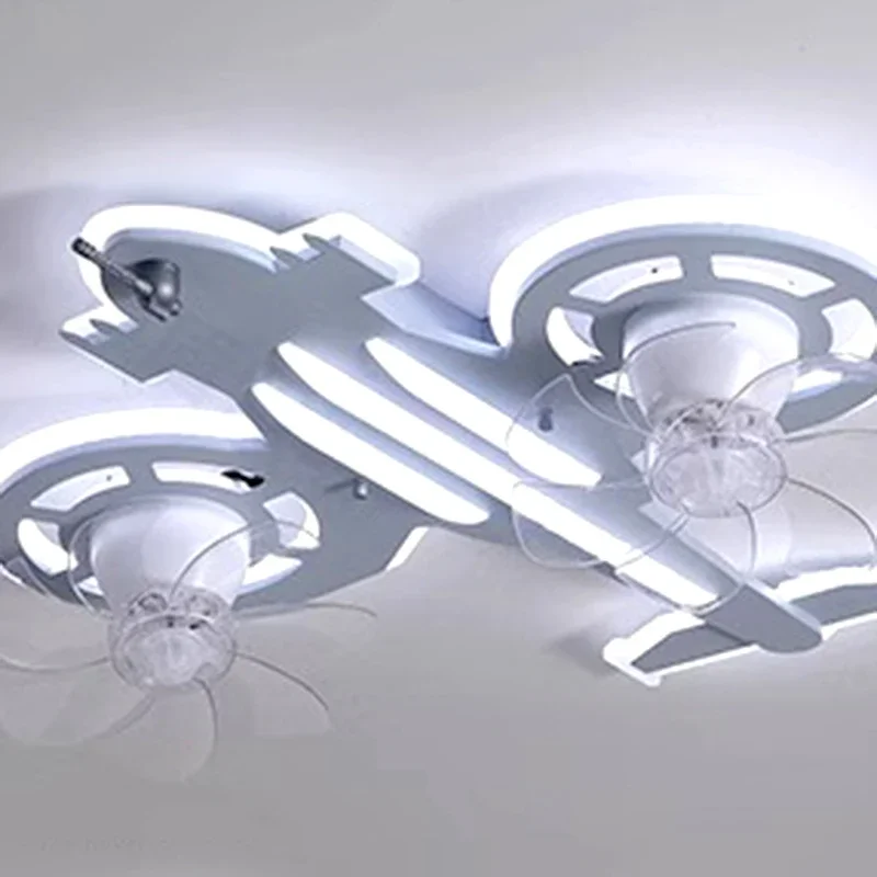 Levou lâmpada do teto com controle remoto, Fan Shaped Light, Fit for Square Fans, Modern Style